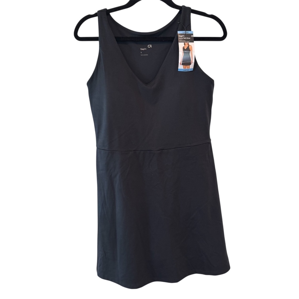 Gap Fit Women's Large Active Tank Dress with Built-in Shorts - Black - NWT